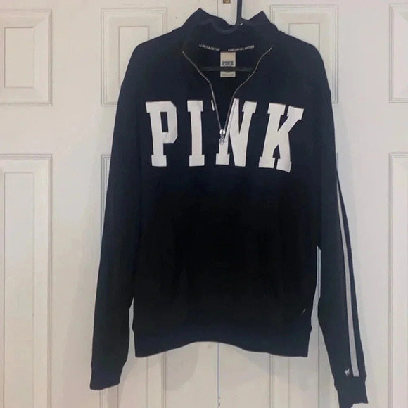 Pink black white logo limited edition pulling  sweatshirt Sz S - Picture 1 of 5